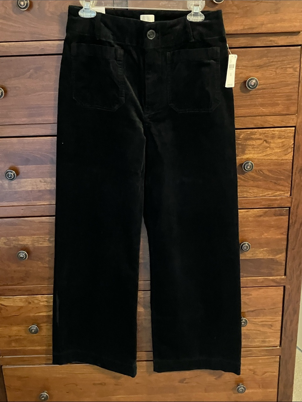 Anthropologie Maeve Colette Black Wide-Leg Full Length Corduroy Pants 30